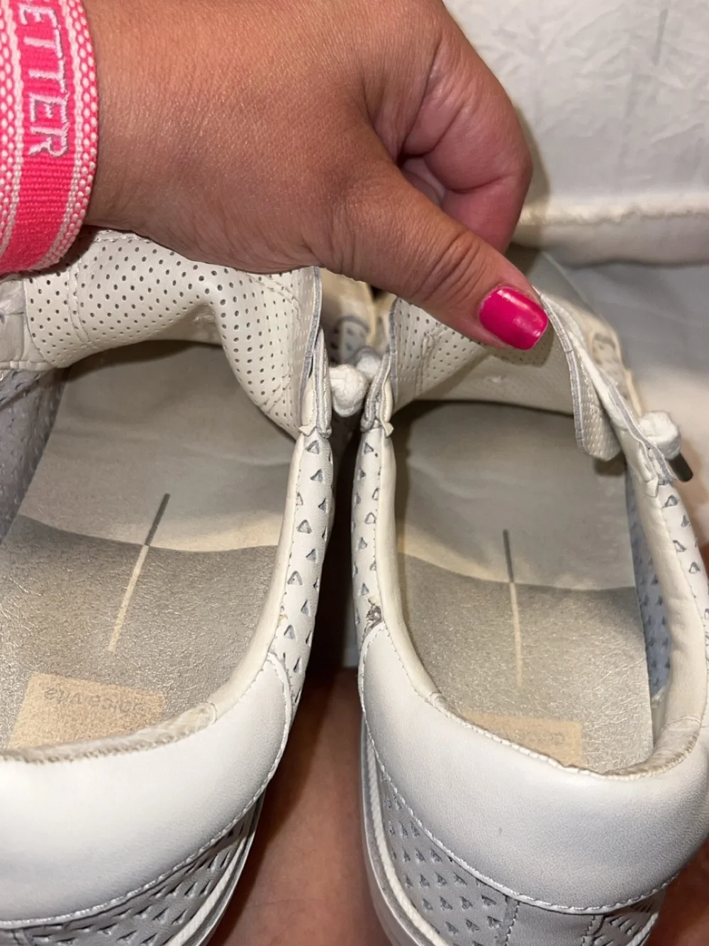 Dolce Vita Zina - White Perforated Leather Sneakers | Women’s Size 8